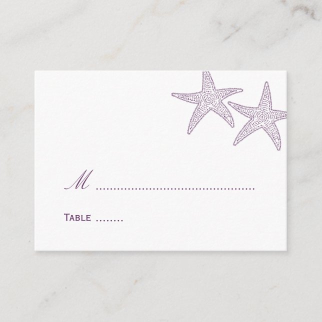 Carte Mariage Starfish - Violet (Devant)