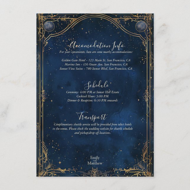 Carte Mariage Starry Night Romance (Devant)