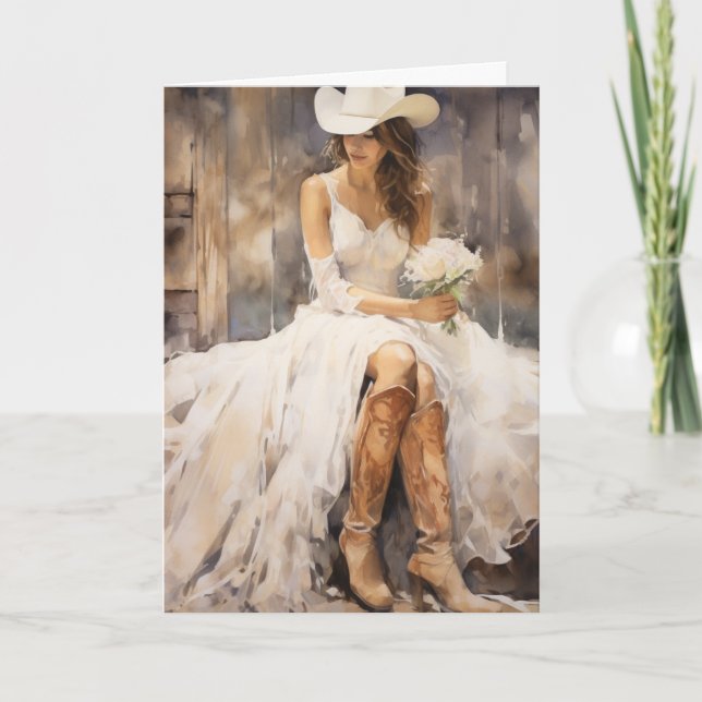 Carte Mariage Stetson & dentelle : Petals des Prairies (Devant)