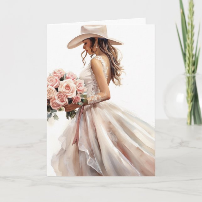 Carte Mariage Stetson & dentelle : Rose rustique (Devant)