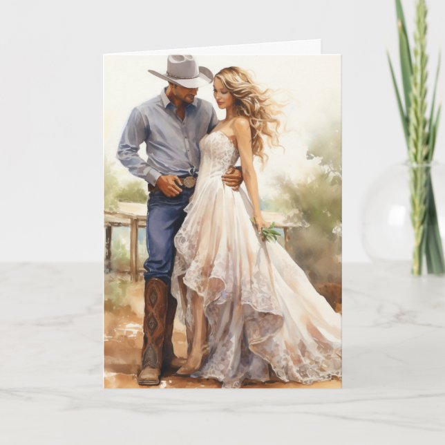 Carte Mariage Stetson & dentelle : Whispers rustiques (Devant)