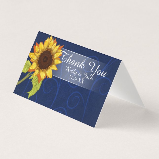 Carte mariage tournesol/Merci (Front)