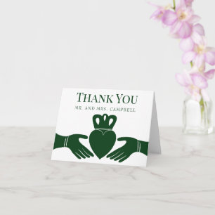 Carte Mariage vert simple et graphique de l'anneau de Cl