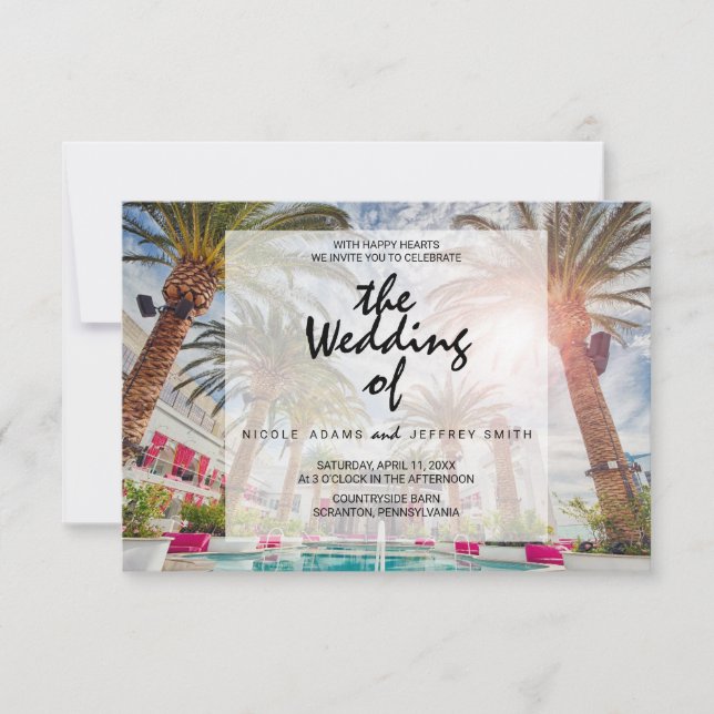 Carte Mariage verte Tropical Palm Tree (Devant)