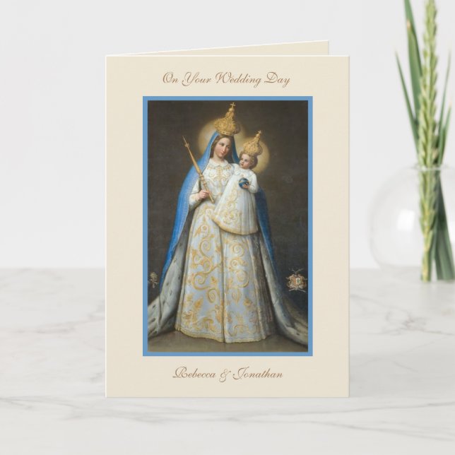 Carte Mariage Vierge Marie Jésus Prière religieuse (Devant)