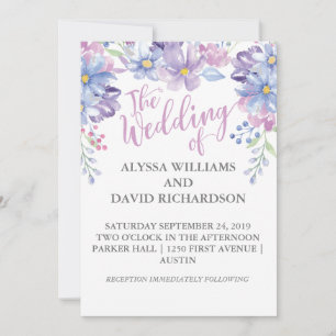 Carte Mariage Watercolor Rustique Floral Peony