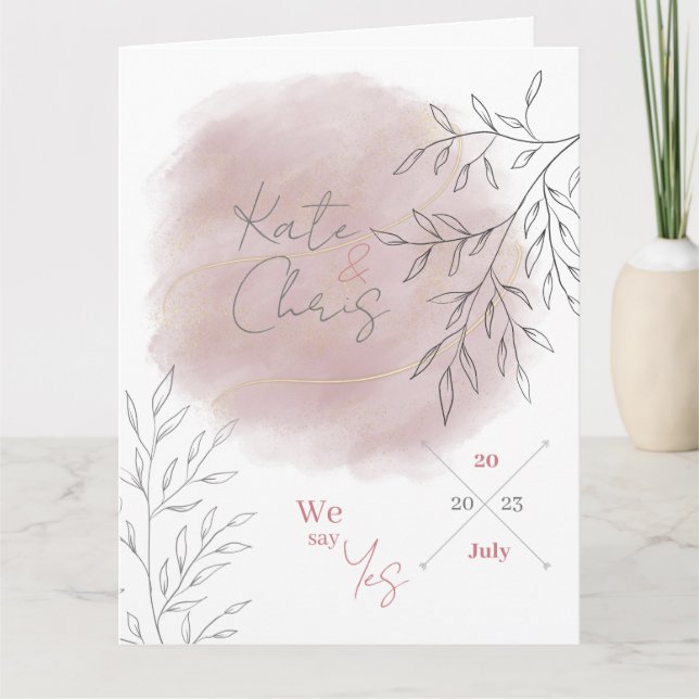 Carte Mariage Wedding Romantic Blush (Devant)