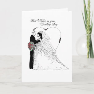 Carte Mariage Wings noir & blanc
