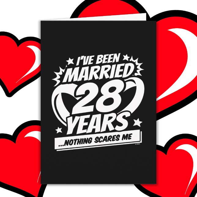 Carte Marié 28 ans drôle 28ème anniversaire de Mariage (Créateur téléchargé)