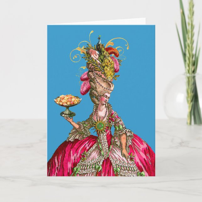 Carte Marie Antoinette and Peacock (Devant)