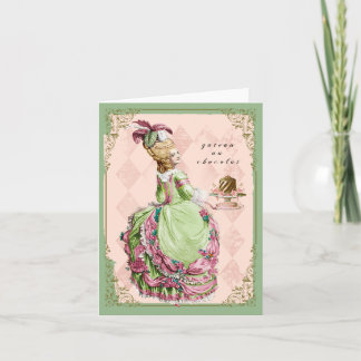 Carte Marie Antoinette avec le gâteau