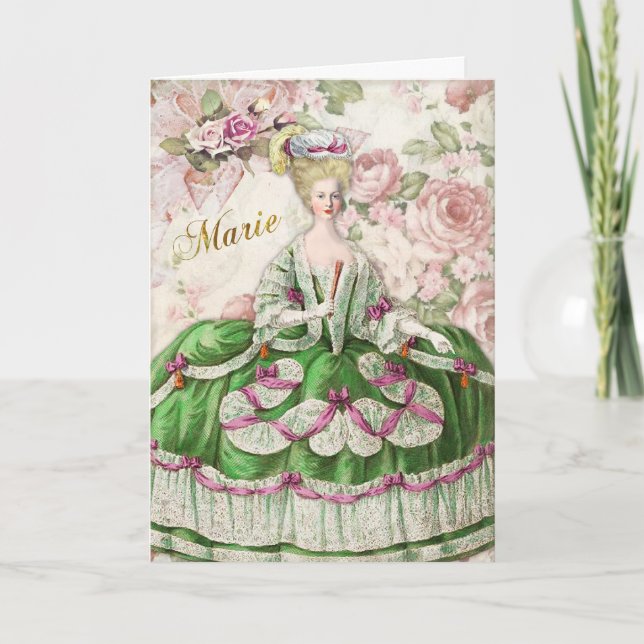 Carte Marie Antoinette  Greeting Card Rose Bouquet (Devant)