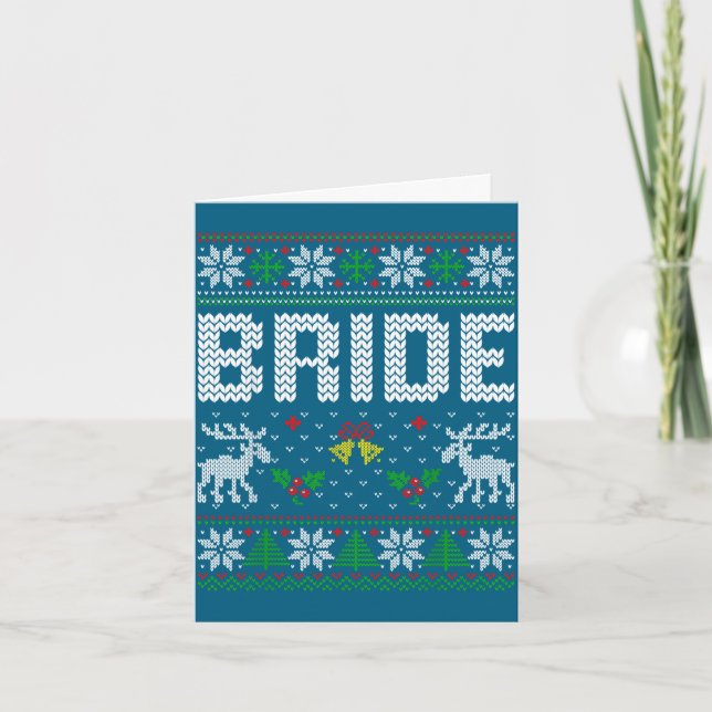 Carte Marié femme mariée couple fiancé pull horrible  (Devant)