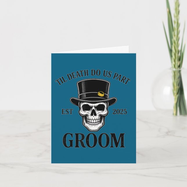 Carte Marié squelette gothique mariage d'Halloween (Devant)