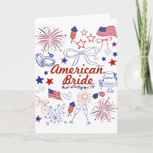 Carte Mariée américaine Célébration de mariage patriotiq