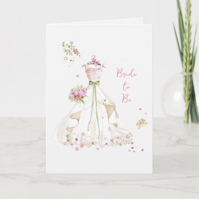 Carte Mariée Écarlate en Fleur Future Mariée (Devant)