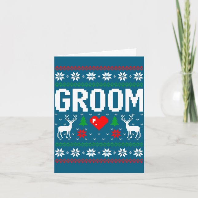 Carte Mariée époux mariés couple laid Noël (Devant)