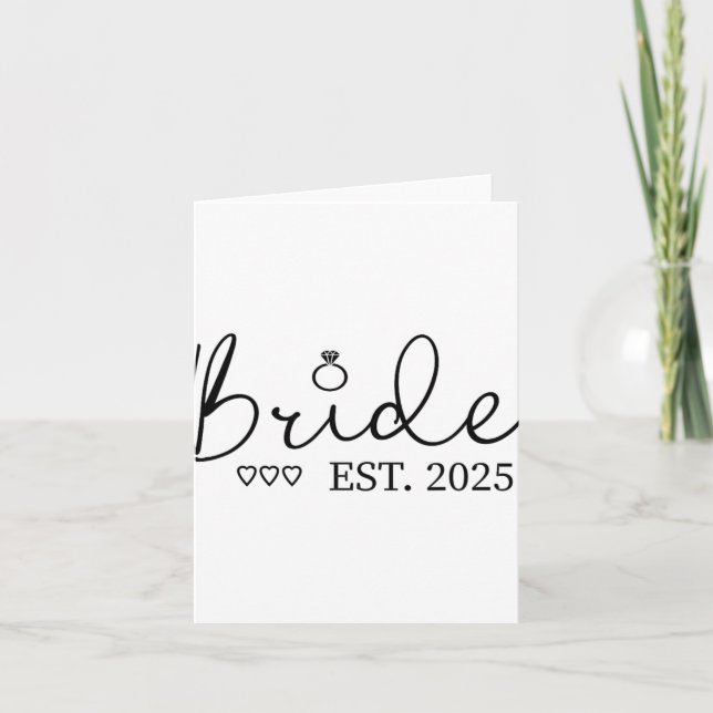 Carte Mariée Est. 2025 Mariée Fiançailles Fiancée (Devant)