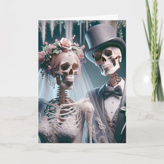 Carte Mariée et marié de mariage d'Halloween (Devant)