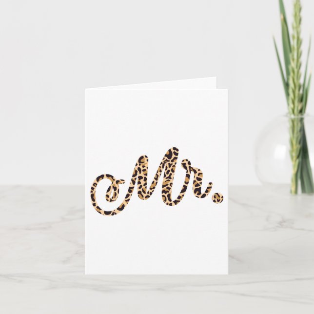 Carte Mariée Groom M. Empreinte de léopard Mariage Coup  (Devant)