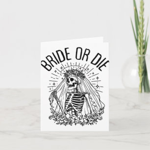 Carte Mariée Ou Mort Gothique Squelette Bridal Bache
