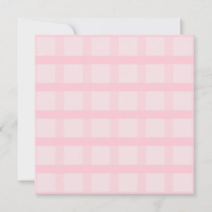 Carte Mariée Rouge et Motif à Carreaux Rose Thé