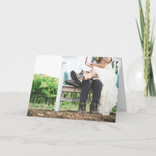 Carte Mariée rustique et chambre simple Mariage de style (Devant)