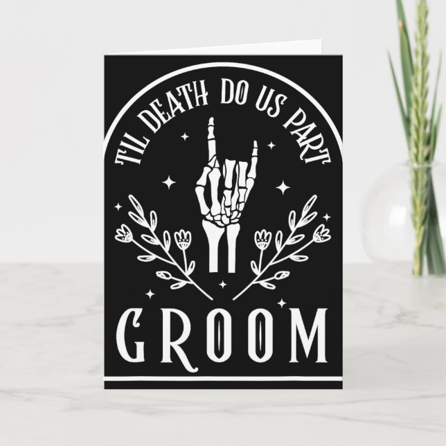 Carte Mariée squelette gothique Halloween fiançailles W (Devant)