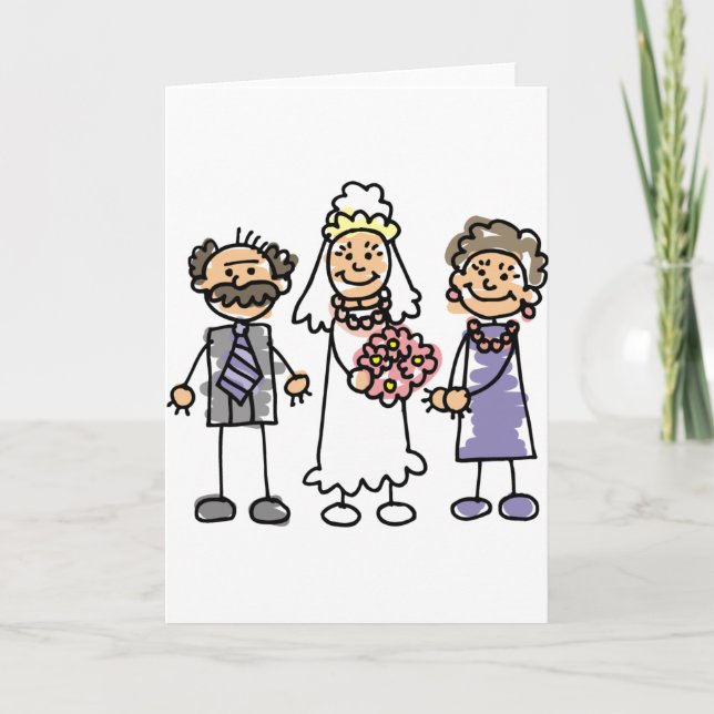 Carte Mariées Parents Mariage Jour Avant La Cérémonie (Devant)