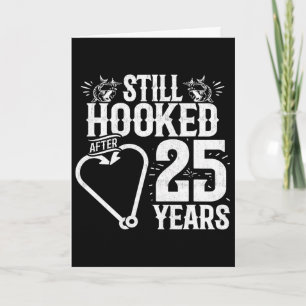 Carte Mariés depuis 25 ans - Couple de pêche - 25e anniv