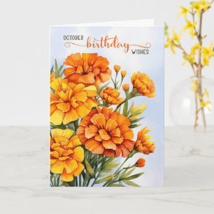 Carte Marigolds pour octobre Anniversaire