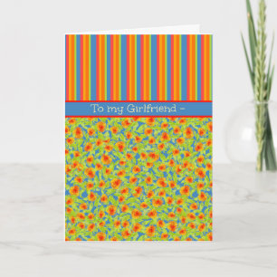 Carte Marigolds Stripes, Octobre Anniversaire pour Girfr