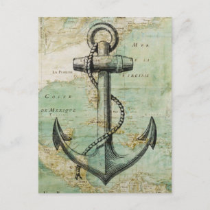 Carte marine antique avec Ancre
