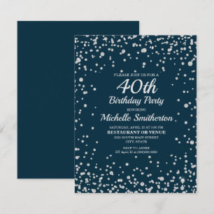 Carte Marine Blue Silver Parties scintillant Femmes 40e 