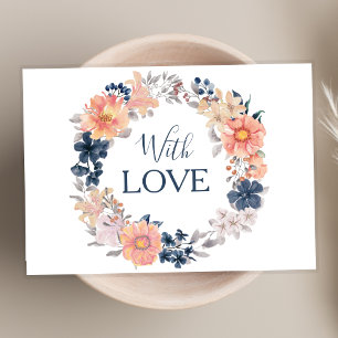 Carte Marine & Blush Floral Wreath Toute L'Occasion Avec