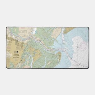 Carte marine de la rivière Savannah et du détroit