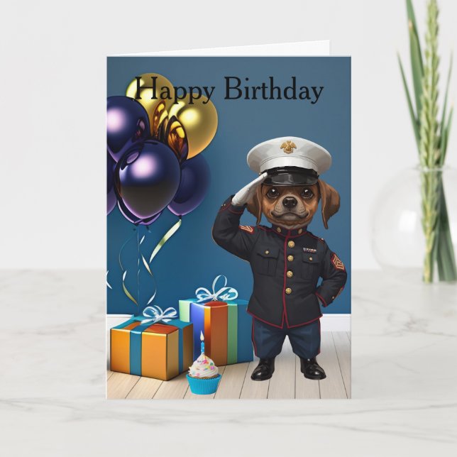Carte marine dog birthday Folded Greeting Card (Devant)