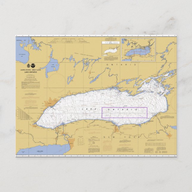 Carte marine du lac Ontario (Devant)