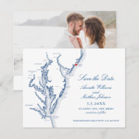 Carte marine élégante du Mariage NJ de la ville At
