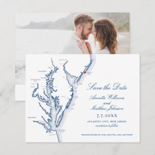 Carte marine élégante du Mariage NJ de la ville At