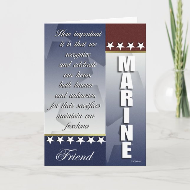 Carte marine patriotique de soutien de troupe pour (Devant)