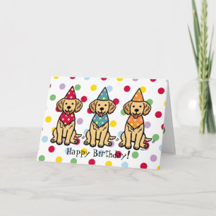 Carte Marionnettes Golden Retriever Anniversaire