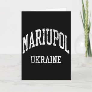 Carte Mariupol Ukraine Rétro Années 70 Style Sportif Uni