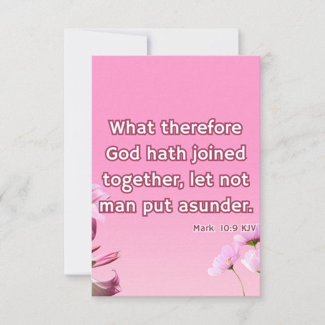 Carte Mark 10:9 KJV Bible Scripture Pic Greeting (Devant)