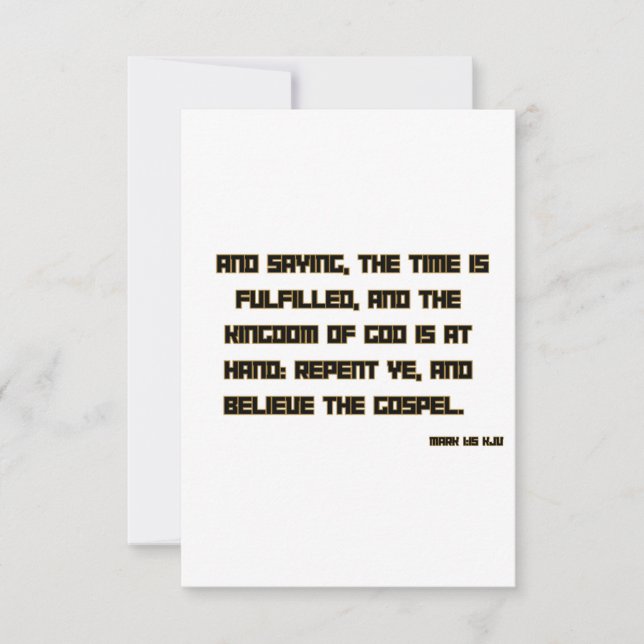 Carte Mark 1:15 KJV Bible Scripture Salutation (Devant)