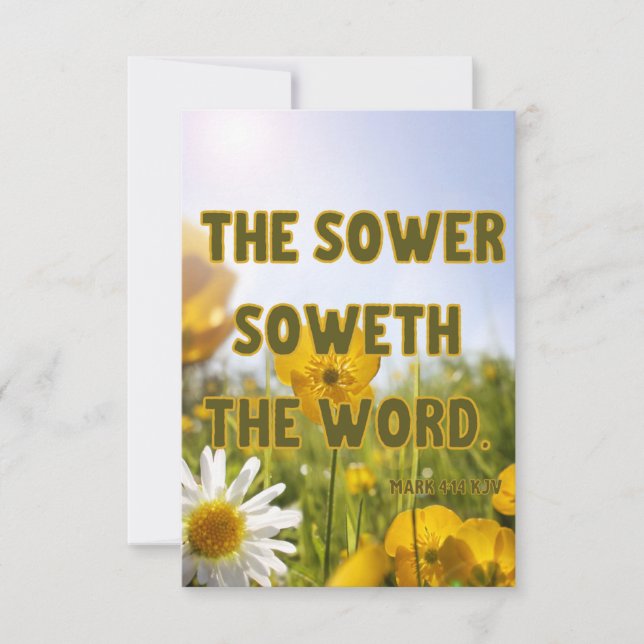 Carte Mark 4:14 KJV Bible Scripture Pic Greeting (Devant)