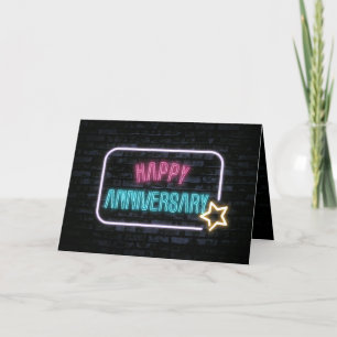 Carte Marque De L'Anniversaire De Neon En Brique