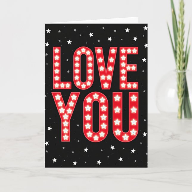Carte Marquee Love You étoilée (Devant)