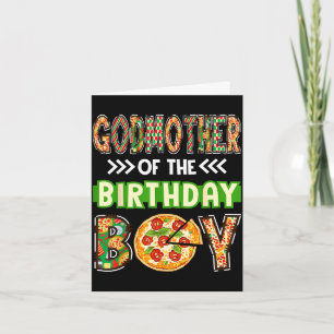 Carte Marraine du garçon amateur de pizza d'anniversaire
