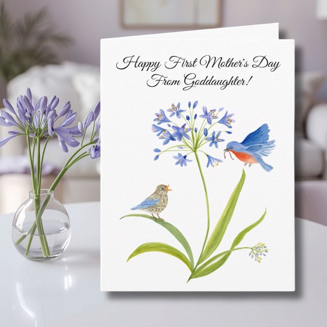 Carte Marraine Joyeuse Première Fête des Mères Bluebird  (Créateur téléchargé)